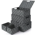 Storage Bins With Lids, Woven Box Organizer Containers Decorative Bas.... Fixed Price $50.73.