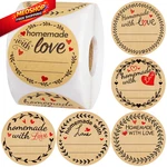 Fancy Land 500PCS Homemade With Love Stickers Lines Jar 2 Inch, Kraft. Fixed Price $13.78.
