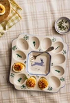 Anthropologie Lexington Blue Bunny Rabbit Deviled 12 Egg Platter Plate Holder. Fixed Price $55.00.