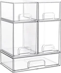 Vtopmart Stackable Storage Drawers Set Of 5, Clear Plastic Organizer Bins For Ba. Fixed Price $60.74.