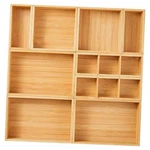 Drawer Organizer, Set Of 9 Bamboo Wood Kitchen Makeup Desk Junk Tea. Fixed Price $54.45.