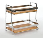 Aq Organizational 2-TIER Home Storage Tray For Vanity Chrome Bamboo New. Fixed Price $34.99.