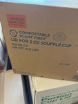World Centric Lid For 2OZ Compostable Portion Cup, 2,000/CASE. Fixed Price $48.00.