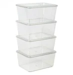 Martha Stewart - 4 Pack Storage Organizer Bins W/ Lid Plastic Clear 6.75" X. Fixed Price $15.99.