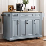 54INCH Kitchen Island Rolling Cart W/4 Doors 3 Drawers Dining Room. Fixed Price $355.79.