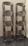 (2) Ikea Stainless Steel Wall Hanging Wine Racks Holds 4 Bottles Each - Retired. Fixed Price $36.99.