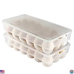 Covered Holder Storage Container, Fits 18 Eggs, Pack Of 2, Durable Plastic. Fixed Price $36.46.
