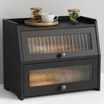 Large Bread Box For Kitchen Countertop, Black Storage Container Homema. Fixed Price $56.51.