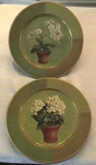 2 Tim Coffey Creative Op Flower Pot Stoneware Plates 10" *not For Food Use. Fixed Price $24.00.