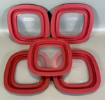 Lot Of 5 Rubbermaid Premier Square Snap Replacement 7" Red 10M3M4 Lids Only. Fixed Price $31.49.