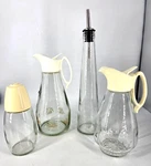 Vintage Mcm 4-PC Kitchen Tool Set: Sugar Pourer Olive Oil Honey Syrup Dispensers. Fixed Price $32.00.