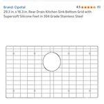 29.3INX16.3IN Cipotal Rear Drain Kitchen Sink Bottom Grid With Soft Silicone. Fixed Price $35.99.