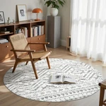 Miukiki 8FT Washable Moroccan Round Rug Non-slip Indoor Floor Carpet Foldable Gr. Fixed Price $104.98.