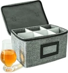 Hurzmoro Storage Box For Glencairn Whisky GLASS,6 Compartments, Grey. Fixed Price $26.05.
