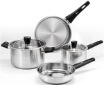 Pots Pans SET,6-PIECE Stainless Steel Kitchen Cookware With Cool Handles. Fixed Price $61.39.