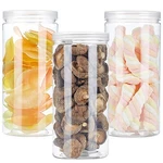 Pcs 46OZ/1360ML Clear Plastic Round Storage Jars,empty With Li.... Fixed Price $22.02.
