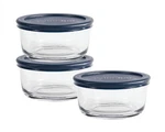 Anchor Hocking Glass Food Storage Containers With Lids, 2 Cup Round, Set Of 3. Fixed Price $7.61.