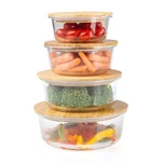 Crutello Glass Meal Prep Containers With Bamboo Lids 4 Pack - Airtight Clear. Fixed Price $62.11.