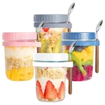 Iimin Glass Overnight Oats Containers With Lids And Spoons 16 Oz Transparent. Fixed Price $18.52.