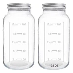 Eleganttime 128 Oz Mason Jars Extra Wide Mouth Pack, Gallon Glass Large. Fixed Price $44.99.