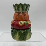 Fitz And Floyd Marche Vegetable Stackable Measuring Cups Set Of Four. Fixed Price $65.00.