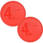 Pyrex 326-PC Red 4QT Round Plastic Storage Lid Covers 2PK For Glass Mixing Bowl. Fixed Price $18.99.
