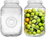 Amzcku 2 Pack 1 Gallon Glass Jar With Lid Wide Mouth, Large Mason Clear. Fixed Price $42.98.
