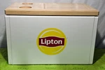 Hard Cooler Lipton Iced Tea Chest Wood Top 17 3/4" X 9 12". Fixed Price $34.99.
