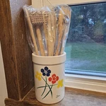 Himark "alpine Spring" Kitchen Tool Set And Floral Canister Primary Colors. Fixed Price $10.77.