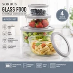 Sorbus 4 Pack Glass Meal Prep Containers Airtight Food Storage Lids Clear. Fixed Price $25.90.