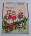Vintage Christmas Card Die Cut Embossed Singing Angels & Carols Used. Fixed Price $6.00.