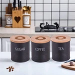 Large Coffee Sugar Tea Canister Kitchen Organizer Counter Storage Set. Fixed Price $16.99.
