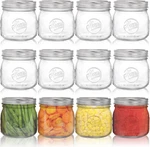 Tebery Pack Wide Mouth Home Glass Mason Jars With Airtight CLEAR-16OZ-12PC. Fixed Price $40.17.