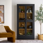 Better Homes & Gardens Ezra Black Accent Display Storage Cabinet W/ Glass Doors. Fixed Price $269.71.