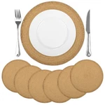 Comfoyar Brown Round Braided Placemats Set Of 6, 15X15 Inch Non-slip Paper Wo.... Fixed Price $26.37.