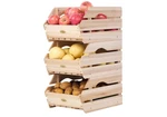 Wood Potato Onion Storage Bins, Stackable, Set Of 3 For Kitchen Pantry. Fixed Price $42.90.