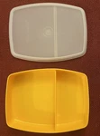 Tupperware Divided Container 813-4 Yellow/orange With Seal 814-3 Vintage. Fixed Price $8.00.