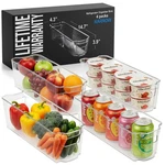 Zulay Kitchen 4 Pack Clear Refrigerator Organizer Bins. Fixed Price $20.49.