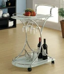 Serving Bar Cart Glass Metal Kitchen Wine Storage Trolley Wheels Coaster 910002. Fixed Price $129.99.