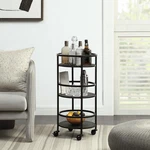 Mainstays 32" 3-TIER Rolling Round Kitchen Storage Bar Cart, Black. Fixed Price $41.98.