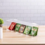 Mygift 5 Compartment Clear Acrylic Tea Bag Organizer Chest With Hinged Lid. Fixed Price $29.99.