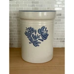 Pfaltzgraff Yorktowne Kitchen Utensil Crock Blue Floral Stoneware Usa Euc. Fixed Price $29.00.