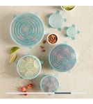 Norwex Stretchy Silicone Lids Bpa-free New Set Of 6 Teal Reusable Nib Ship. Fixed Price $25.95.