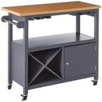 Kings Brand Furniture Grey / Natural Finish Wood Kitchen Storage Serving Cart. Fixed Price $186.65.