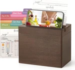 Wooden Recipe Box With 100 Cards, Dividers, And Phone Holder For Cooking Enthusi. Fixed Price $27.99.