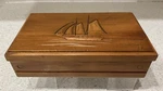 Vintage Gerard Craft Maine Hand Carved Solid Wood Sailboat Trinket Jewelry Box. Fixed Price $18.99.