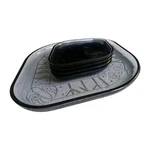 Viktor Berndt Ler Scandinavian Mcm Viking Glass Serving Plates Tray Set Of 5. Fixed Price $92.40.