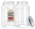 Ljdeals 1 Gallon Clear Plastic Jars With Lids, Wide Mouth Storage. Fixed Price $32.44.