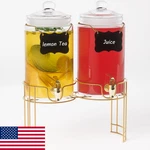 2-PACK 1 Gallon Glass Drink Dispensers For Parties With Spigot & Stand. Fixed Price $58.88.