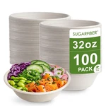 100 Count Harvest Pack Pfas Free 32OZ White Compostable Paper Soup Bowls, L.... Fixed Price $35.76.